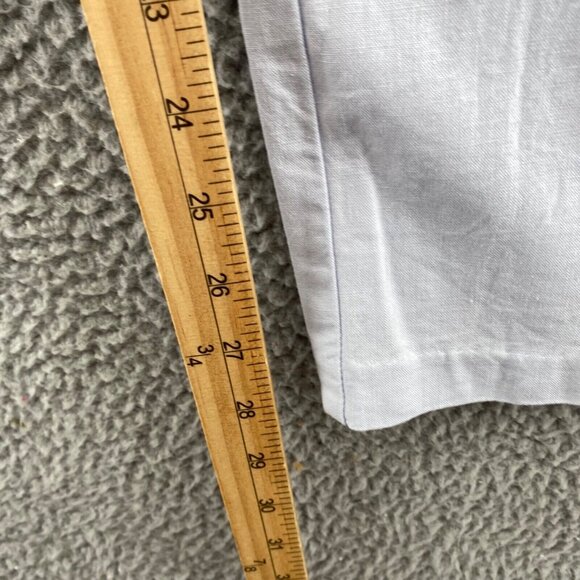 JustFab Pants Womens Small Blue Linen Blend Pleated Wide Leg Pockets Everyday - Picture 11 of 13